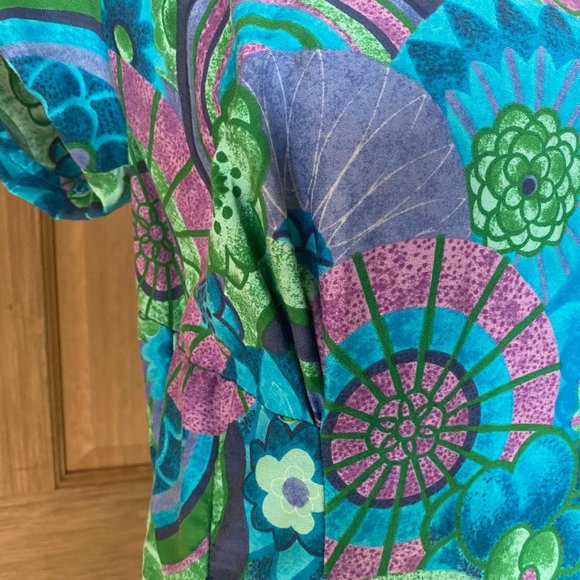 Vintage 50s Paradise Hawaii MuuMuu Blue Size 6-8 - Picture 5 of 7
